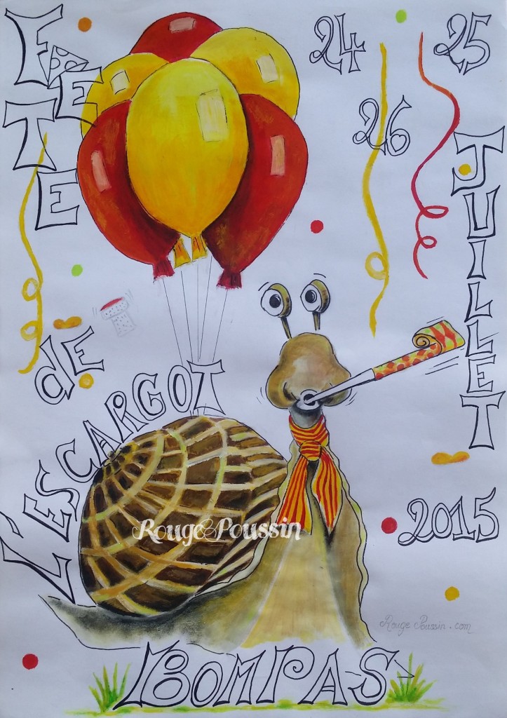 Affiche pour la fête de l'escargot Bompas 2015