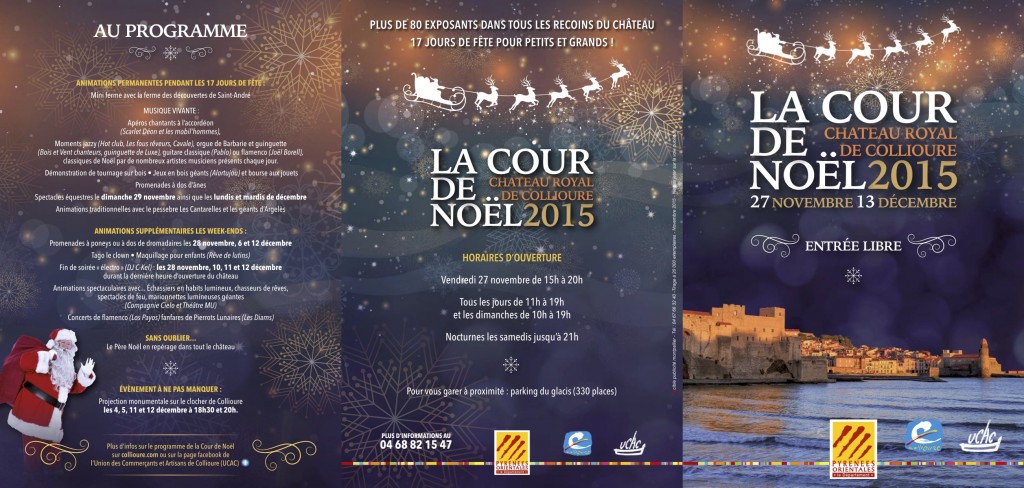 Programme de "la cour de noël" Collioure 2015