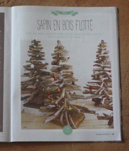 Page du "Créative" magazine n°33 avec sapin de noël en bois flotté